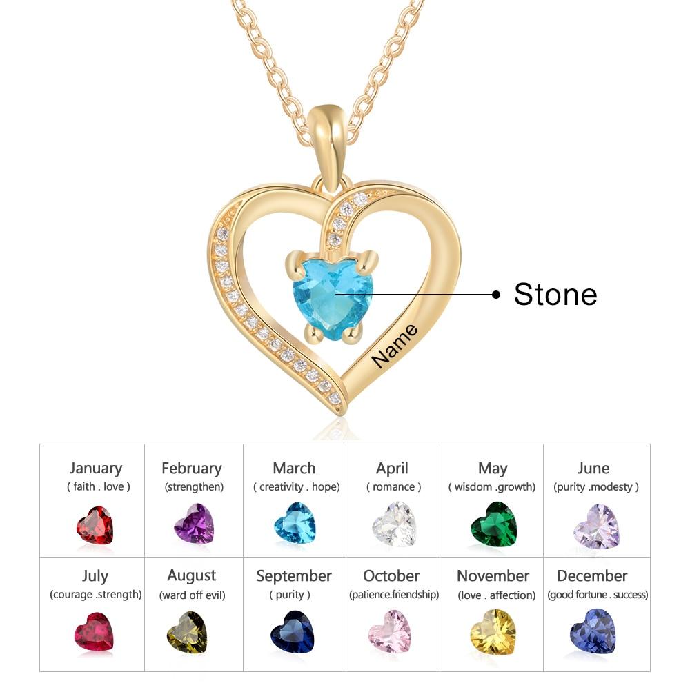 Nine Birthstone Key To Hearts Mothers Pendant - MothersFamilyRings.com
